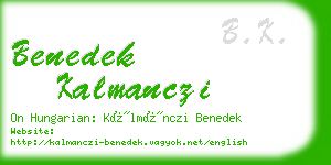 benedek kalmanczi business card